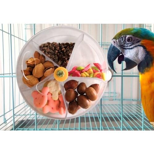 Rotate Pet Parrot Toy Wheel Bite Chewing Bird Foraging Food Box Cage Feeder food toy Parrot Roller Feeder Device Vajilla de loro