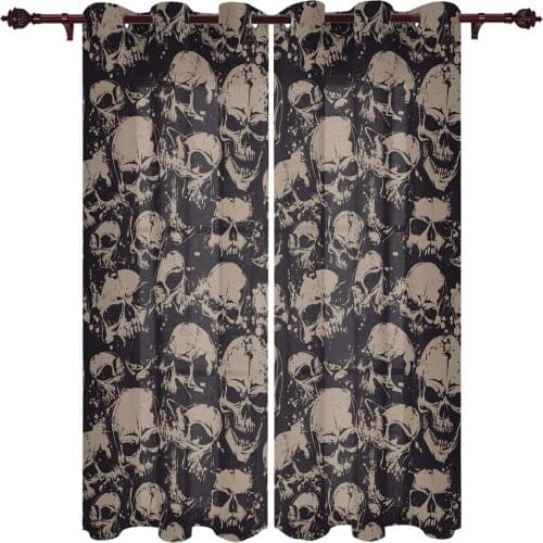 Skull Teeth Window Curtains Home Decor Curtains for Living Room Bedroom Kitchen Items