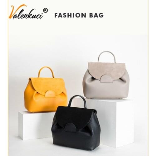 ValenKuci Women Bags Designer Cowhide Leather Bag France Leather Handbags Fashion Casual Shoulder Messenger Bag Luxury Handbags