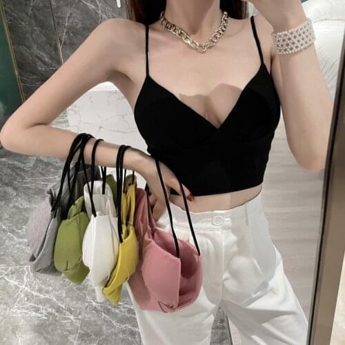 Womens Cotton Underwear Tube Tops Sexy Solid Color Top Fashion Sports Comfort Tank Up Womens Sling V-Neck Short Top Lingerie