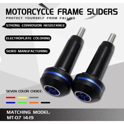 1Pair CNC Frame Slider Protector Guard For Yamaha MT07 MT 07 2015 2016 2017 2018 2019 engine protection Sliders with MT-07 logo