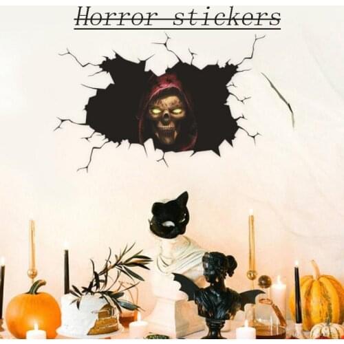 1pc Halloween Horror Stickers Decorative Stickers Multipurpose Festival Party Wall Door Grass For Home Living Room Bedroom