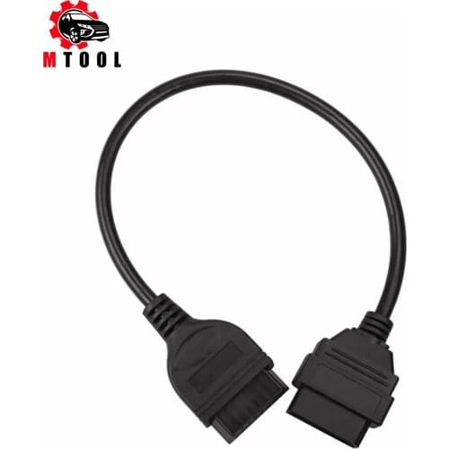 10pcs/lot for Nissan 14 Pin to OBD 2 16 Pin OBD2 OBDII Extension Diagnostic Tool Adapter Connector Cable