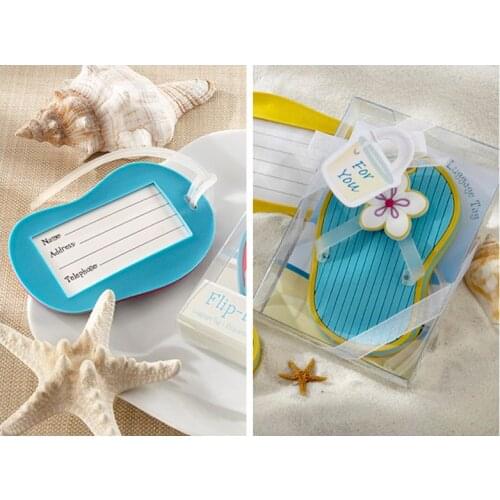 10 Pieces/lot) Quality Promise Beach Wedding and Party decoration favors of Flip Flop Luggage Tag For Beach-Themed Wedding Gift