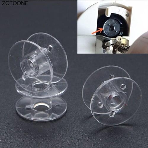10pcs Multi-function 2518p Bobbin Clear Plastic Empty Bobbins for Brother Janome Singer Sewing Machines for Clothes Supply G