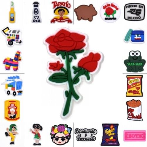 10 PCS Messican Series Hot Fashion Sandal Ornaments Snakes Rose Frog Mobile Cart