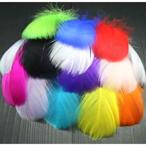 100pcs 3-5inch 6-12cm DIY dyed goose feather rainbow feather balloon fill Wedding Dress DIY decorative Accessories Feathers