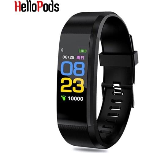 115 Plus Smart Watch Bluetooth Sport Watches Health Smart Wristband Heart Rate Fitness Pedometer Bracelet Waterproof Men Watch