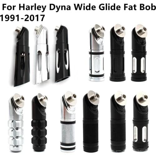 14Colors Motorcycle Jiffy Stand Kickstand Extension For Harley Dyna Wide Glide Fat Bob 1991-2017 Black/Chrome