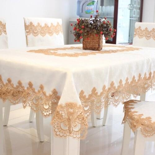 150*270cm Large size Home Decor Textile Towel Table Cloth Lace Tablecloth Rectangular Round Oval Dining Table Cover Table Cloths