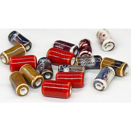 17# 20pcs Straight Tube Ceramic Beads Bracelet Necklace Pendant Accessories Jingdezhen High Temperature Ceramic Jewelry #TMT04