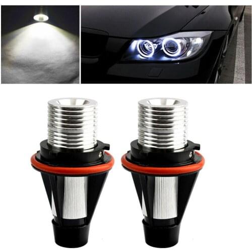 White Angel Eyes LED Bulbs Car E39 E60 E63 E65 For BMW Halo Marker Light