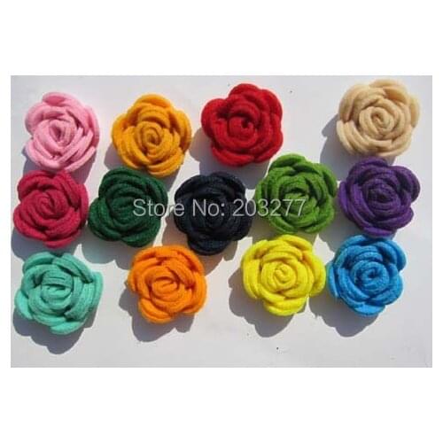Free shipping!50pcs/lot 3CM New felt flowers men stick pin flowers can order mixed color