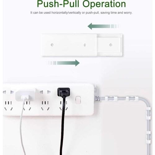 Seamless Punch-free Plug Sticker Holder Wall Fixer Power Strip Holders Storage For Sockets With Line Buckle Wall Mounted Holder