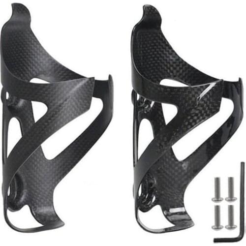 Hot AD-2Pcs Full Carbon Fiber 3K Bicycle Bike Drink Water Bottle Cage Holder Brackets For Road Bike MTB Cycling