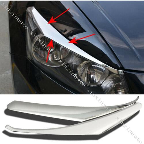 ABS Chrome Headlight Lamp Eyebrow Molding Trim Cover For Honda Accord 2008-2012