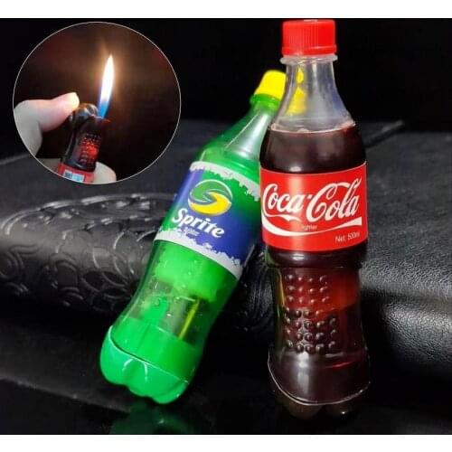 Cola Shape Personality and Creativity Can Be Reinstalled Open Flame Lighter Gadgets for Men Smoking Accessories for Weed Briquet