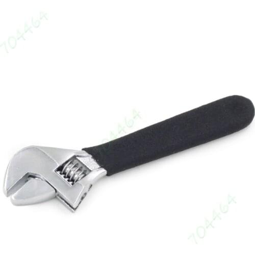 Pocket Min Size 4" Adjustable Spanner Nonslip Rubber Grip Handle Wrench Tool