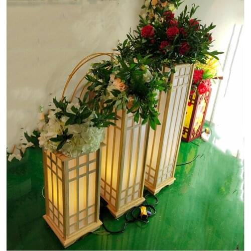 Chinese Wedding Wood Road Lamp Log Square Column Rome Pillar Road Lamp