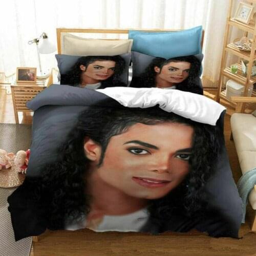 Rock Star Michael Jackson 3D Printed Bedding Set Duvet Cover KING Queen Full Twin Size for Kids Adults Bedroom Decor