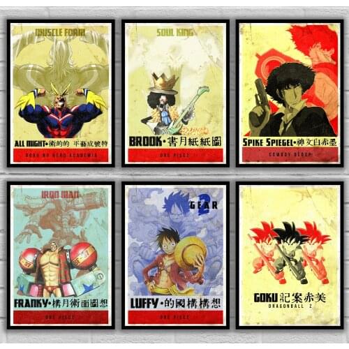 Cowboy Bebop Gear Vintage King Of The Pirates Chopper Franky Halo Wars 2 Usopp Zoro Sanji Japanese Anime Posters No Frame