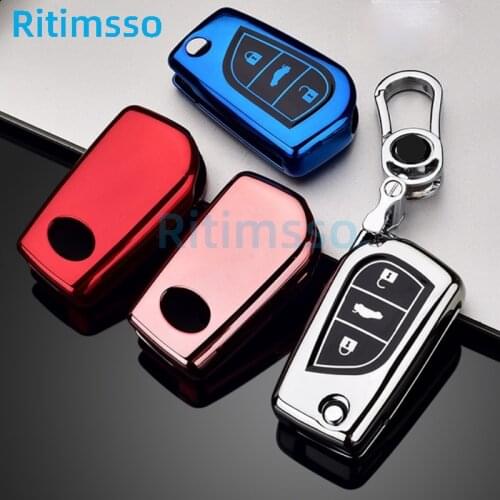 Soft TPU Car Key Cover Case For Toyota Auris Corolla Avensis Verso Yaris Aygo Scion TC IM 2015 2016 Camry RAV4