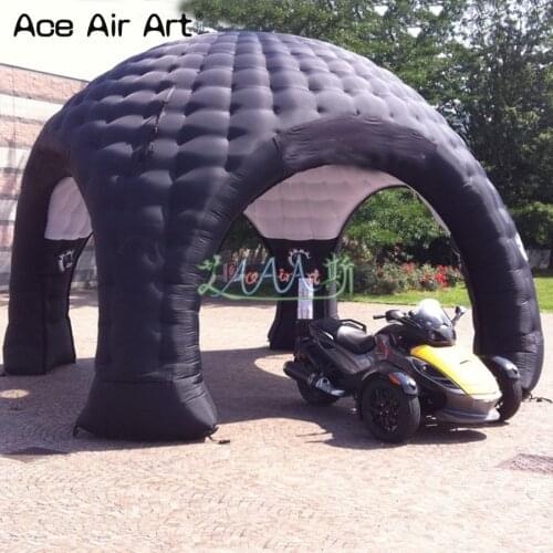 Black and white dome inflatable igloo balloon,higher pop up igloo gathering event station workshop trade show maequee for sale