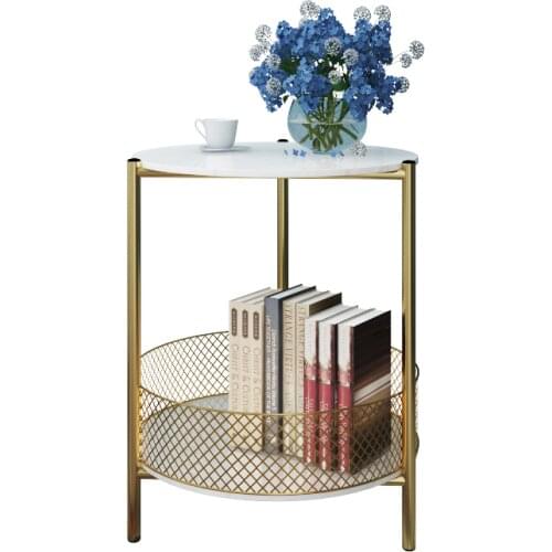 Nordic Light Luxury Marble Side Table Modern Simple Sofa Corner Table Bedroom Side Table Creative Storage Bedside Table