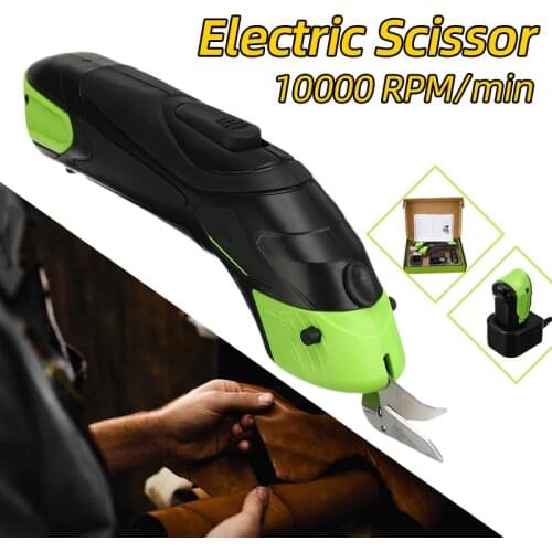 Multipurpose Cordless Electric Scissor 3.6V Auto Cutter Chargeable Fabric Sewing Scissors Handheld With 2 Battery