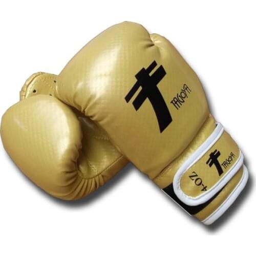 Gloves boxing golden PVC shiny carbon effect