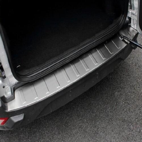 Stainless steel Outside Rear Bumper Protector Sill Trunk Tread Plate Trim Fit For ford Ecosport 2013 2014 2015