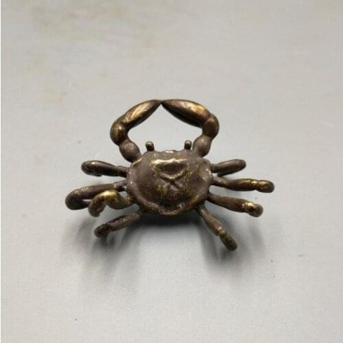 Realistic copper crab Feng Shui decorative bronze statue Figurines