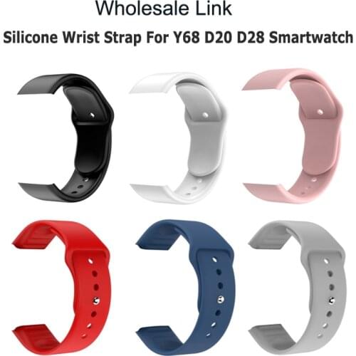 Wholesale Link Universal Silicone Strap For Y68 D20 D28 Smartwatch Replace Soft TPU Wrist Watchband Belt Smart Watch Band