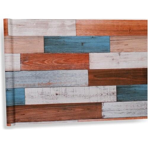 Peel And Stick Wood Wallpaper Mediterranean style Vinyl Self-Adhesive Wood Plank Contact Paper Home Decor Decorative Furniture