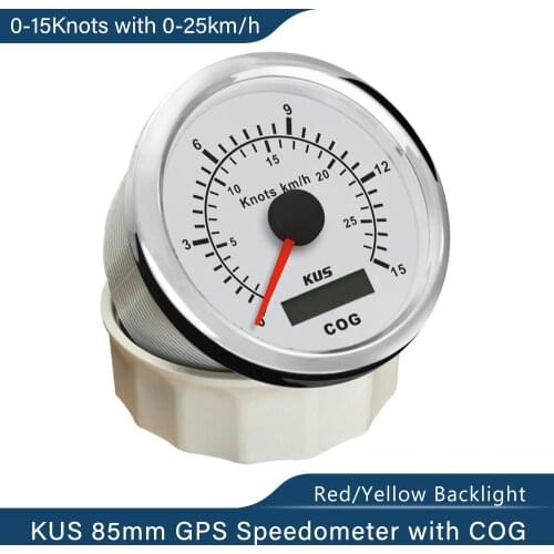 New Universal KUS Boat Truck Auto Trailer Car Yacht Vessel 85MM GPS COG 15knots km/h 12V/24V Speedo Speedometer