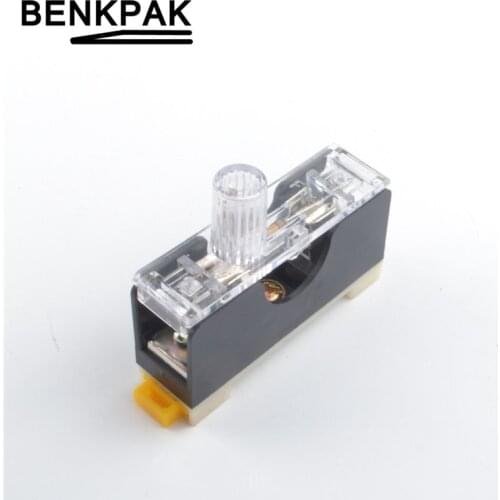 35MM DIN Rail 6x30mm glass fuse holder Single guide fuse box with 10A fuse