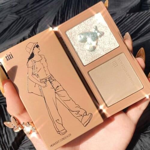 Sparkling Highlights Powder Shadow Contour Palette Shiny Glitter Matte Facial Makeup Smooth Long Lasting Waterproof Cosmetics