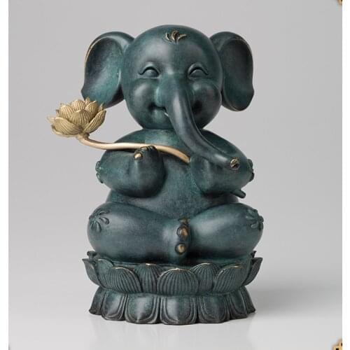 TOP COOL GOOD gift # Limited Edition Southeast Asia Thailand Handmade GOOD LUCK Propitious Elephant god GANESH bronze art statue