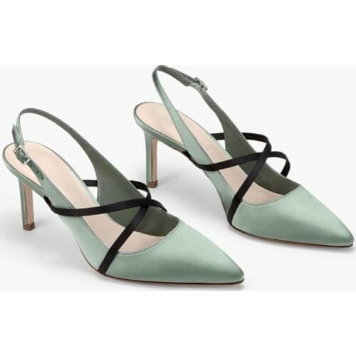 Sexy Womens Shoes 2021 Summer New Womens Cross Straps Pointed Toe Buckle with Heels Fashion Stiletto Sandals