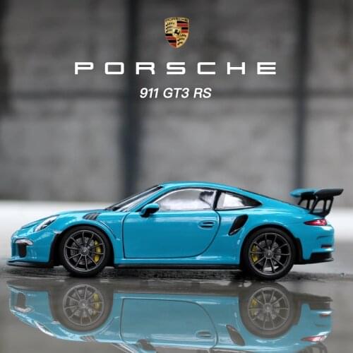 Welly 1:24 Porsche 911 GT3 RS Diecasts Toy Vehicles alloy Car Model Door and hood can be opened rubber tire Collection gifts