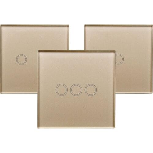 Smart Touch Switch Panel EU/UK Standard RF 433MHz Signal Connection Crystal Glass Panel Works With Broadlink RM Pro APP Control