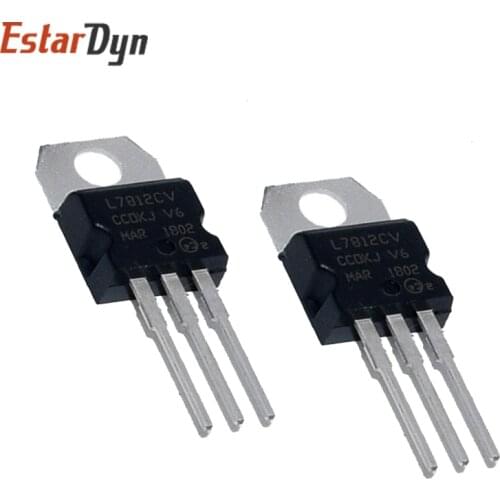 10PCS L7812CV TO-220 L7812 LM7812 7812 Positive-Voltage Regulators