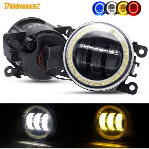 2 Pieces Car Angel Eye Fog Light LED Lens Fog Driving Lamp DRL 30W 12V For Renault Duster Clio Trafic Megane Scenic Kadja Twingo