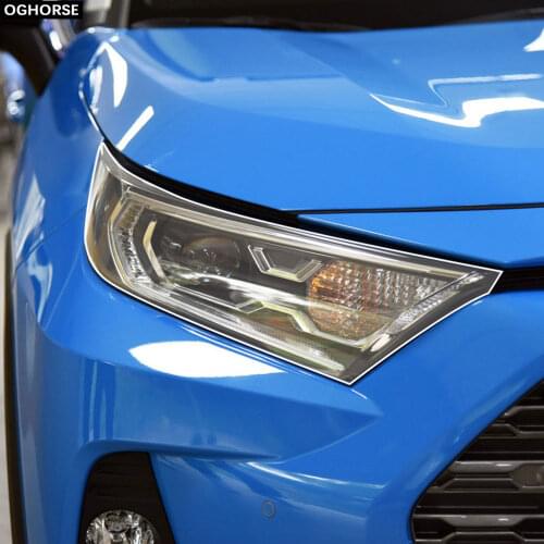 2Pcs Car Headlight Protective Film Protection Transparent TPU Vinyl Sticker For Toyota RAV4 XA50 2019 2020 2021 Accessories