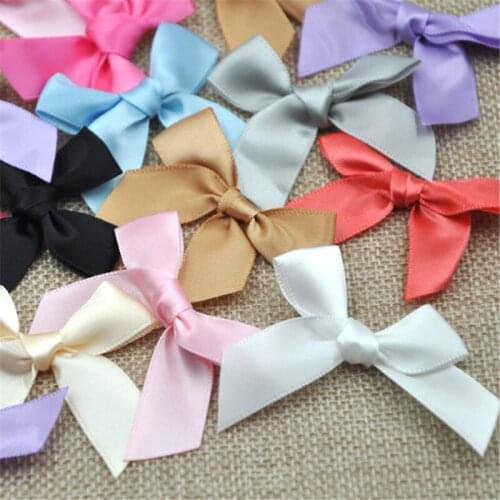 60 pcs Satin ribbon bow flower Kids DIY Party supply Gift Packing Lots A30