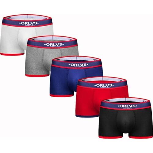 ORLVS Brand 5PC/LOT Men Underwear Boxers High Quality Modal Cuecas Boxers Men Boxer Homme Boxers horts Men Male Panties