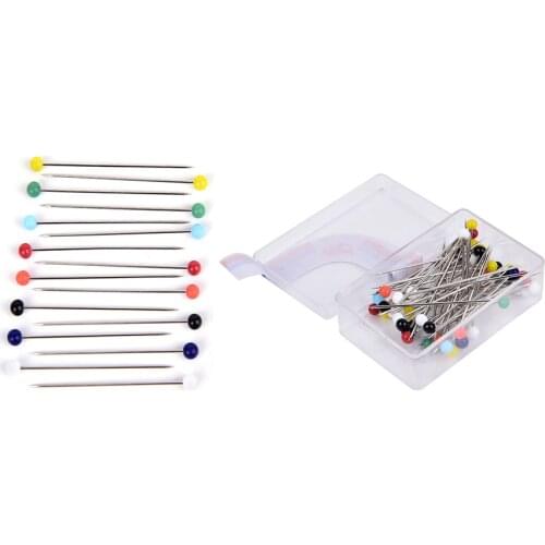 50pcs/lot Round Pearl Head Dressmaking Pins Weddings Corsage Florists Sewing Pin DIY Crafts Accessories