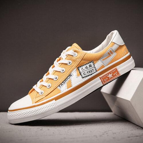 Fashion Print Canvas Shoes Couple Flat Casual Streetwear Vulcanized Shoes Men Canvas