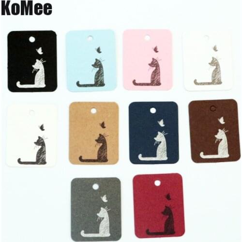 HOT! Colorful Clothes Price Tag 2.6x3.3cm 200pcs/lot Print Cat 8 color to choose Paper Labels for Christmas Party Decoration