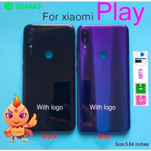 Original Rear Back Battery Cover Case For Xiaomi MI Play With Power Side Buttons 5.84"For Xiaomi Play Back Cover Rear Housing